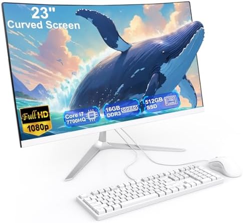 23.8inch Curved Screen All-in-One Computer Ultra-Thin Design for Work&Study by MECHAZER