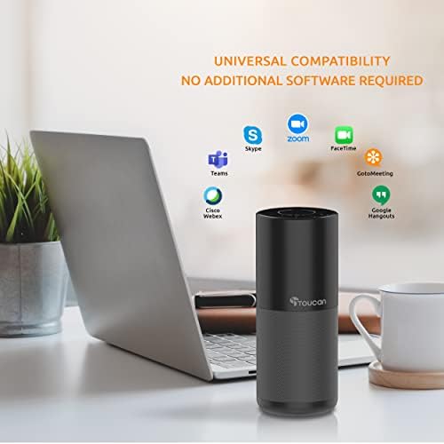 TOUCAN S100 Conference Speakerphone, 360 Voice Pickup, Wireless & USB Speakerphone with AI Noise Reduction, Plug and Play for Zoom, Teams, Home Office Meetings - Image 3