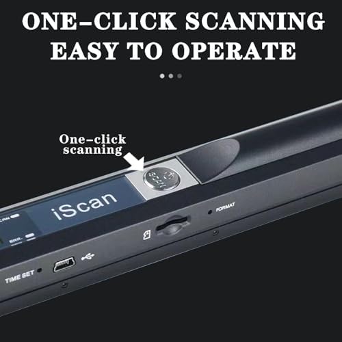 Portable Scanner with 32G SD Card, 900DPI JPG PDF Format Portable Handheld Scanner, AA Battery (Not Included) USB Transfer Colour A4 Document Scanner for Business Photo Receipts Books (Black) - Image 4