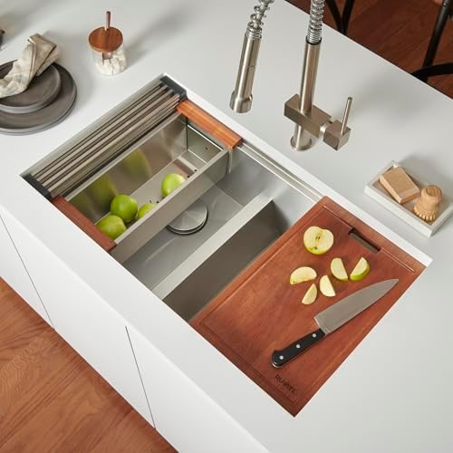 Ruvati 30-in 16-Gauge 50/50 Undermount Workstation Kitchen Sink - RVH8345 - Image 2