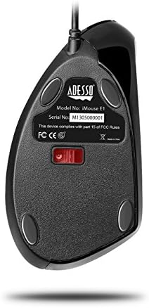 Adesso Wired Vertical Ergonomic Illuminated Optical USB Mouse, Black - Image 4