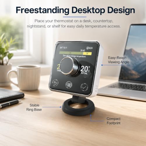 SplashNColor Thermostat Stand Compatible with Hive – Freestanding Desktop Holder | No-Drill Display Dock | Easy Access Temperature Control for Smart Home Setup - Image 5