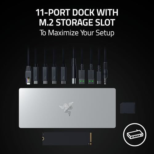 Razer Thunderbolt 5 Dock Chroma, 11 Ports + M.2 SSD Slot, White - Image 4