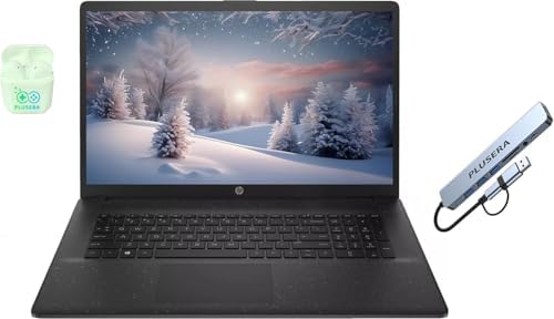 HP 17.3" Business Laptop Computer, 32GB RAM 1.2TB Storage (1TB SSD + 256GB Docking Station), 10-Core Intel Core i5, Windows 11 Pro with Microsoft Office, PLUSERA Earphones, Black by Unknown