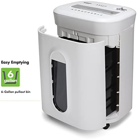 Aurora Heavy Duty Anti-Jam 15-Sheet Crosscut Shredder/60 Min Run Time/ 6-Gallon Pullout Basket, White - Image 4