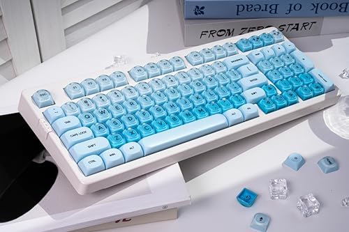 ZORNHER ZH980 Foundation Wireless Mechanical Keyboard,95% Blue Creamy Keyboard with Number Pad,Hot-Swappable Gaming Keyboard,Jelly Keycaps,Creamy Sounding Linear Switches,Hot-Swappable,Full Size - Image 4