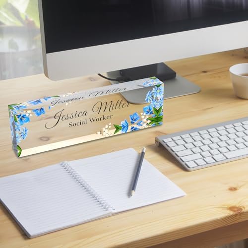 Personalized Acrylic Office Desk Name Plate with Name And Title Printing - Image 2