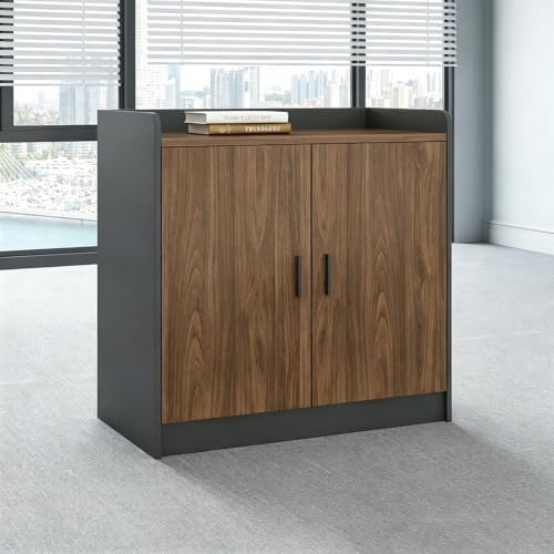 Office Printer Stand Cabinet with Storage, Multi-Function Office Side Cabinet for Copier, Tea Station & Supplies, Large Capacity Storage Cabinet with Soft Close Doors Workstation Furniture，A by Unknown