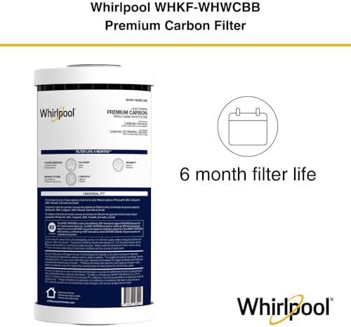 Whirlpool 10" x 4.5" Premium CTO Carbon Water Filter WHKF-WHWCBB, NSF Certified 5 Micron Reduces Chlorine, Taste & Odor, 6-Month Life, Dual Layered Pleated Sediment and Carbon Wrap - Image 5