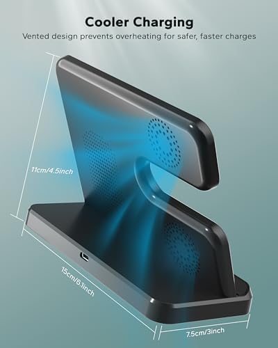 3 in 1 Charging Station for Samsung, Wireless Charger Stand for Galaxy S26/S25/S24/S23/Z Fold, Phone and Watch Charger for Samsung Watch Galaxy 8/7/6/5, Galaxy Buds 3/2/Pro - Image 5
