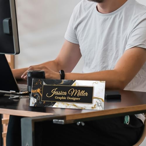 Personalized Acrylic Office Desk Name Plate with Standoff Barrels - Image 2