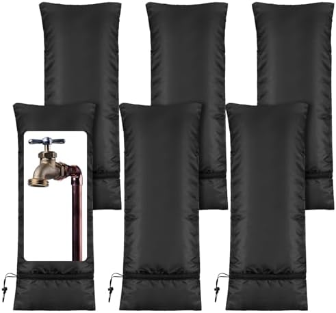 Zonon 6 Pcs Outdoor Faucet Cover Rv Park Water Hydrant Insulated Extended Hose Bib Insulated Sprinkler Freeze Protector Outdoor Winter Pipe Spigot Cover for Wall Taps(35" X 15") by Zonon
