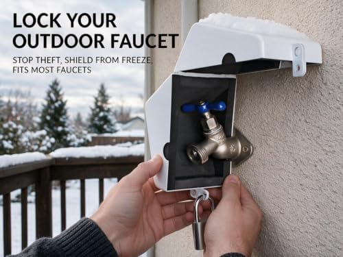 Outdoor Faucet Locking System with Padlock, White - Image 5
