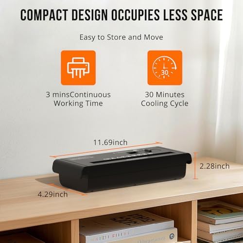 Suntiko 6-Sheet Strip Cut Portable Home Paper Shredder no Basket - Image 6
