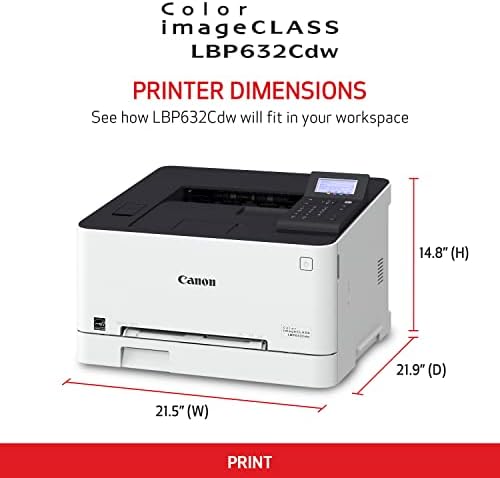 Canon imageCLASS LBP632Cdw - Wireless Duplex Color Laser Printer, Single Function, Home Office, Mobile Ready, 22 PPM Color, White - Image 2