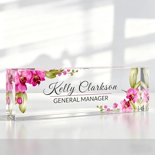 Desk Name Plate Personalized, Custom Name Plate for Desk, Acrylic Desktop Accessories, Office Gift & Decor for Women Men, Teacher Nurse Boss Employee Appreciation Gifts by PersonalizedGifts