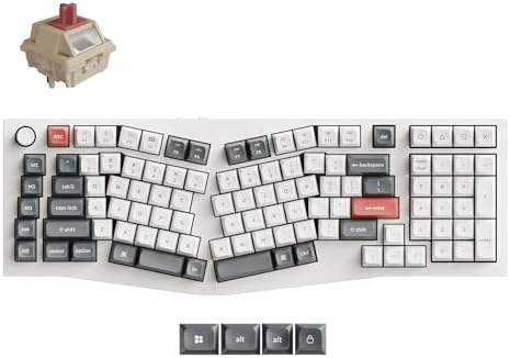 Keychron Q13 Ultra 8K Wireless Mechanical Keyboard, White 96% Alice Ergonomic Keyboard with Numpad, Full Aluminum RGB Custom Keyboard, Hot-Swappable Silk POM Switch for Mac Windows Linux by Keychron