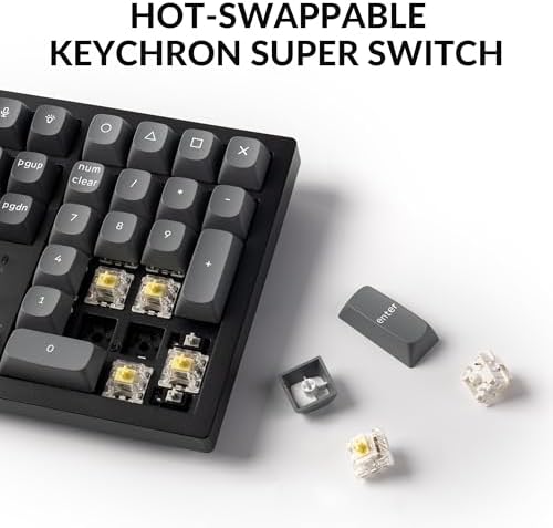 Keychron K10 Max Wireless Custom Mechanical Keyboard, 100% Layout QMK 2.4 GHz Bluetooth White Backlit with Hot-swappable Keychron Super Banana Switch Compatible with Mac Windows Linux - Image 4