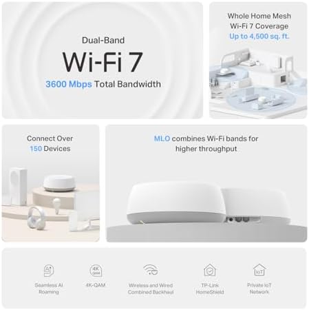TP-Link Deco 7 BE23 Dual-Band BE3600 WiFi 7 Mesh Wi-Fi System, 2-Pack - Image 3