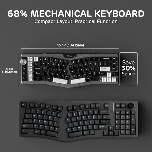 RK ROYAL KLUDGE A72 Alice Ergonomic Wireless Mechanical Keyboard,Split Ergo - Image 5