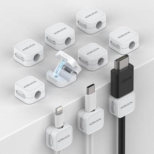 10 Pack Magnetic Cord Organizer, Magnetic Cable Clips for Desk Cable Management, Cord Holder for Nightstand, Wire Management Cable Holder for Charger Holders, Adhesive Cord Organizer Clips by Unknown