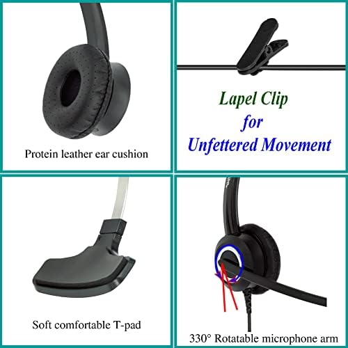 RJ9 Corded Office Headset HD Voice Monaural - Image 3
