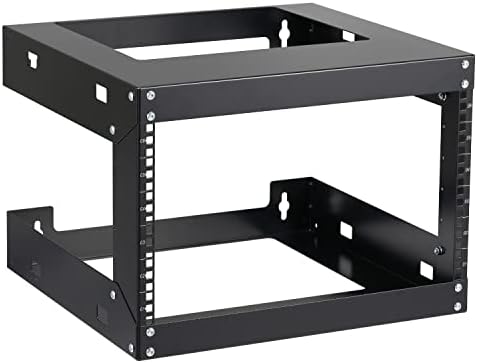 6U Wall Mount Rack Open Frame 19 Inch Server Equipment Network Cabinet 18 inches Depth Black by Tedgetal by Tedgetal