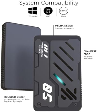Ultra Slim Portable External Hard Drive USB 3.0 HDD Storage for PC, Laptop, Mac, Xbox one, PS4, PS5 (250GB) - Image 2