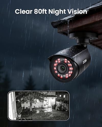 ZOSI 3K Lite 8CH Home Security Camera System Outdoor Indoor,AI Human/Vehicle Detection,Night Vision,H.265+ 5MP Lite 8 Channel CCTV DVR,8pcs 1080P 1920TVL Surveillance Bullet Cameras (No Hard Drive) - Image 6