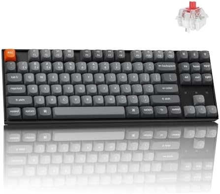 Keychron K8 Max TKL Mechanical Keyboard Wireless, 87 Keys QMK 2.4 GHz/Bluetooth 5.1/Wired Connection, White Backlit with Programmable Keychron Super Red Switch for macOS Windows Linux by Keychron