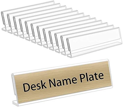 NIUBEE Acrylic Name Plates for Desks,12 Pack,Sign Holder for Meeting Office by NIUBEE