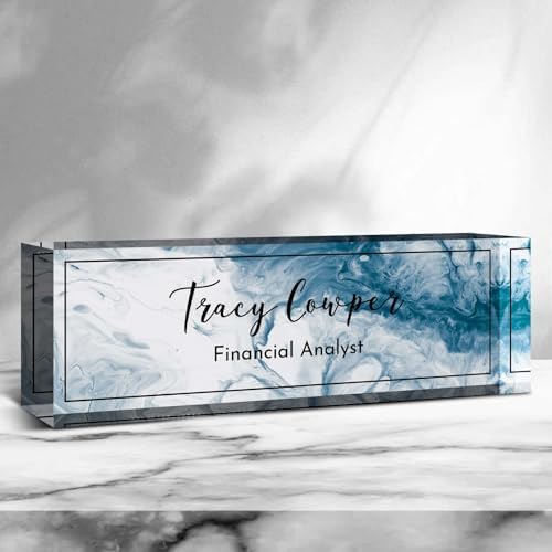Desk Name Plate Personalized, Custom Name Plate for Desk, Acrylic Desktop Accessories, Office Gift & Decor for Women Men, Teacher Nurse Boss Employee Appreciation Gifts by PersonalizedGifts