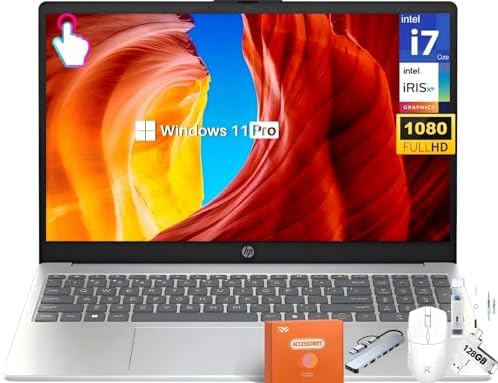 HP 15.6" FHD Touchscreen Business Laptop, Intel 10-Core i7-1355U(up to 5.0 GHz), 64 GB RAM, 4 TB SSD, Intel Iris Xe Graphics, Wi-Fi 6, HD Camera, HDMI, Fast Charge, Microsoft Copilot, Windows 11 Pro by Unknown