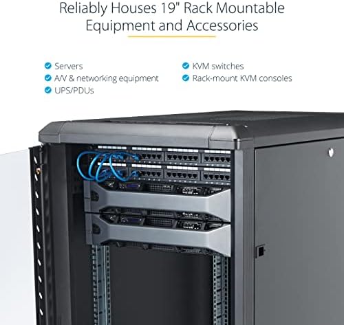 StarTech 25U Enterprise-Grade Server Rack Cabinet, 19in Enclosed 4-Post Rack with 33in (83cm) Mounting Depth and 1764lb (800kg) Weight Capacity - Image 6