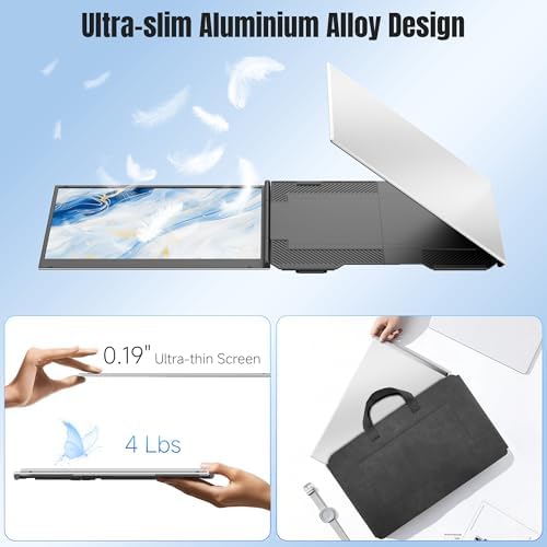 KEFEYA Laptop Screen Extender 15.6", FHD 1080P Portable Triple Monitor for Laptops 13-17.3", 0.16" Ultra-Thin Dual Laptop Monitor Extender for Windows/Mac/Dex/Chrome/Surface, Plug n Play - Image 5