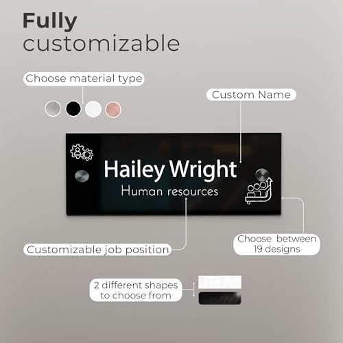 EGD Acrylic Door Name Plate Personalized I Custom Acrylic Sign I Cute Office Accessories Decor I Custom Office Door Signs (10 x 3.5 Inch) (4. Door/Wall Name) - Image 2