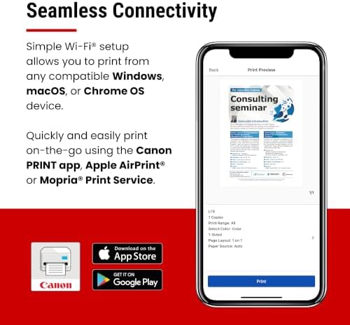 Canon PIXMA TR7120 Wireless Color Inkjet Printer, Duplex Printing, White – Home Printer with Copier/Scanner, Auto Document Feeder, Compact Design, Intuitive Control Panel - Image 5