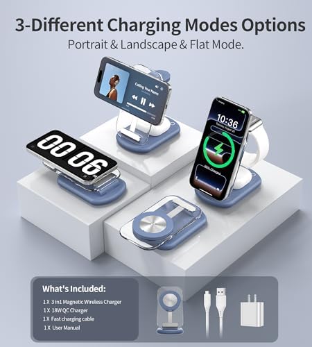 Mukiya 3 in 1 Magnetic Wireless Charging Station for Apple Devices - Image 4