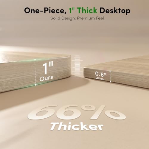FEZIBO Triple Motors 25mm Tabletop L Shaped Standing Desk, 75" X 63" Electric Standing Gaming Desk Adjustable Height, Corner Stand up Desk with Splice Board, White Frame/Light Walnut Top - Image 4