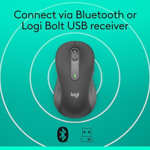 Logitech Left Handed Signature M650 L Full Size Wireless Mouse - Graphite - Image 6