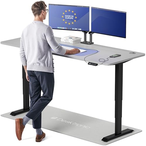 Desktronic HomePro Standing Desk 80x30 — Made in Europe, Ergonomic Sit Stand Home Office Desk, Electric Height Adjustable, Dual Motor, USB & USB-C Charging, Wobble-Free, Touchscreen, 3 Memory Presets by Desktronic