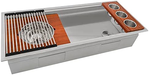 Ruvati 45-in 16-Gauge Two-Tier Drop-in Workstation Kitchen Sink - RVH8433 - Image 3