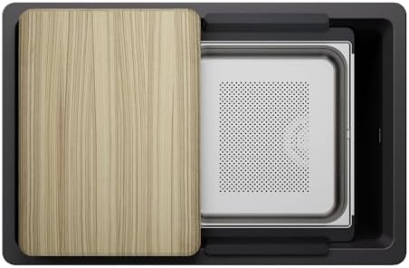 BLANCO Inteos SILGRANIT 30" Single Bowl Workstation Kitchen Sink Coal Black - Image 2
