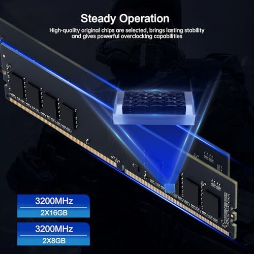 Netac DDR4 DRAM 16GB Kit (2x8GB) 3200MHz XMP 2.0 Dual Channel RAM CL16 (PC4-25600) 1.35V 288-Pin Upgraded Aluminum Heat Sink Ideal for Gaming Computer Upgrade - Shadow III Series Black - Image 6