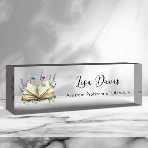 Teacher Desk Name Plate Personalized, Custom Name Plate for Desk, Acrylic Desktop Accessories, Office Gift & Decor for Women Men, Teacher Nurse Boss Employee Appreciation Gifts by PersonalizedGifts