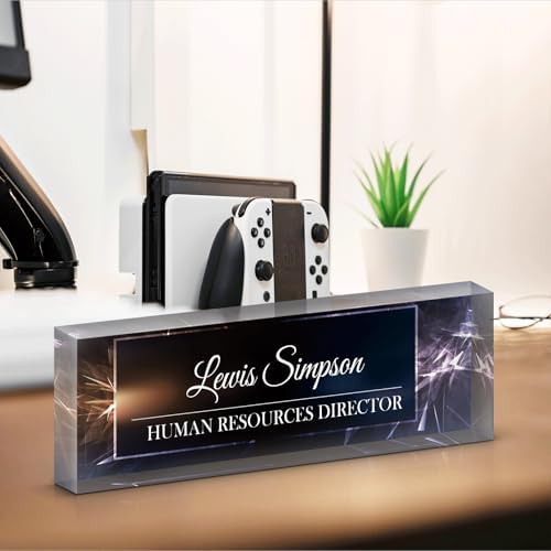 Desk Name Plate Personalized, Desk Double sided pattern Name Plate Personalized Office Desk Decor for Women and Men, Teacher Nurse Boss Employee Appreciation Gifts (black, Customized) - Image 3