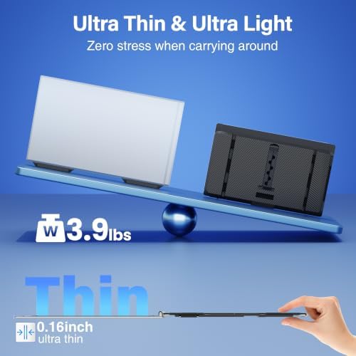 One Cable Connect Laptop Screen Extender Monitor Portable, Ultra Thin 15.6" 1080P FHD Triple Screen, Fit 13-17" Laptop, Plug & Play Compatiable with Win/Mac/Chrome/Android - Image 6