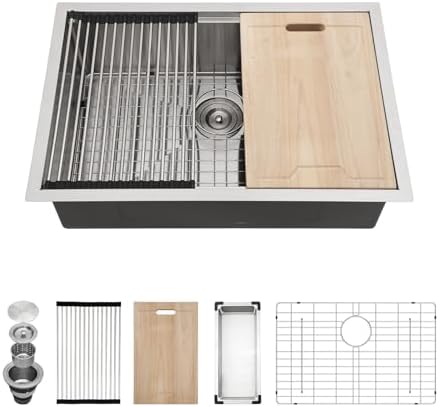 Kichae 27 Undermount Kitchen Sink Stainless Steel 16 Gauge Workstation by Kichae