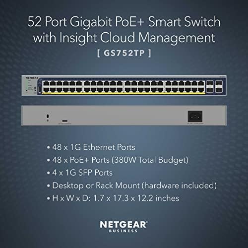 NETGEAR 52-Port PoE Gigabit Ethernet Smart Managed Network Switch (GS752TP) - Image 2