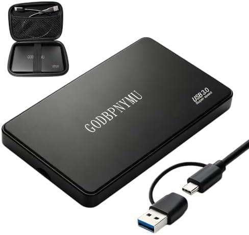 500GB External Hard Drive,Compact Portable Hard,USB 3.0/USB C by GODBPMYNU